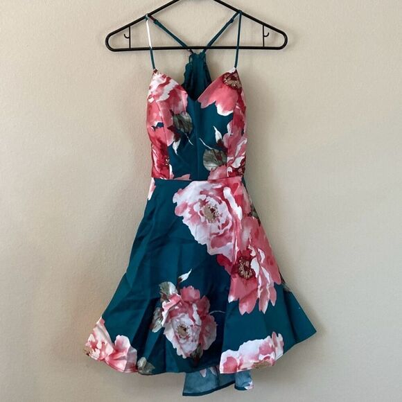City Studio Floral Fit and Flare Cocktail Party Dress Size 1 (Juniors) (M2) - Picture 3 of 16